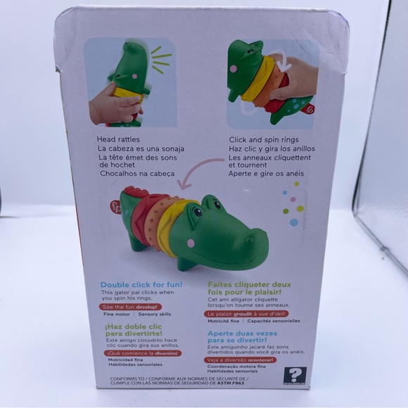 Fisher-Price clicker alligator rattle sensory toy for infants Ages 6+ Months - Picture 7 of 7